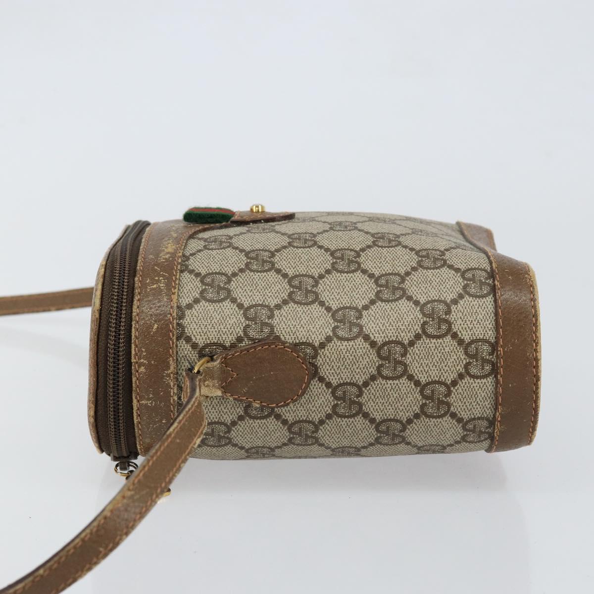GUCCI GG Supreme Web Sherry Line Bag PVC Beige Gold 904 02 070 Auth ep11689