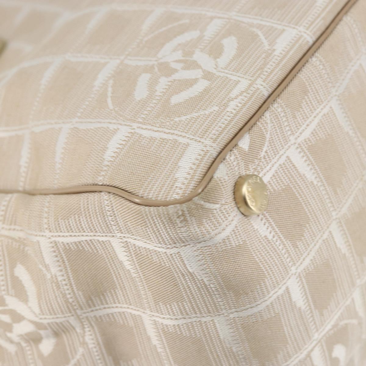 CHANEL New Travel Line Tote Bag Nylon Beige Gold CC Auth ep11691