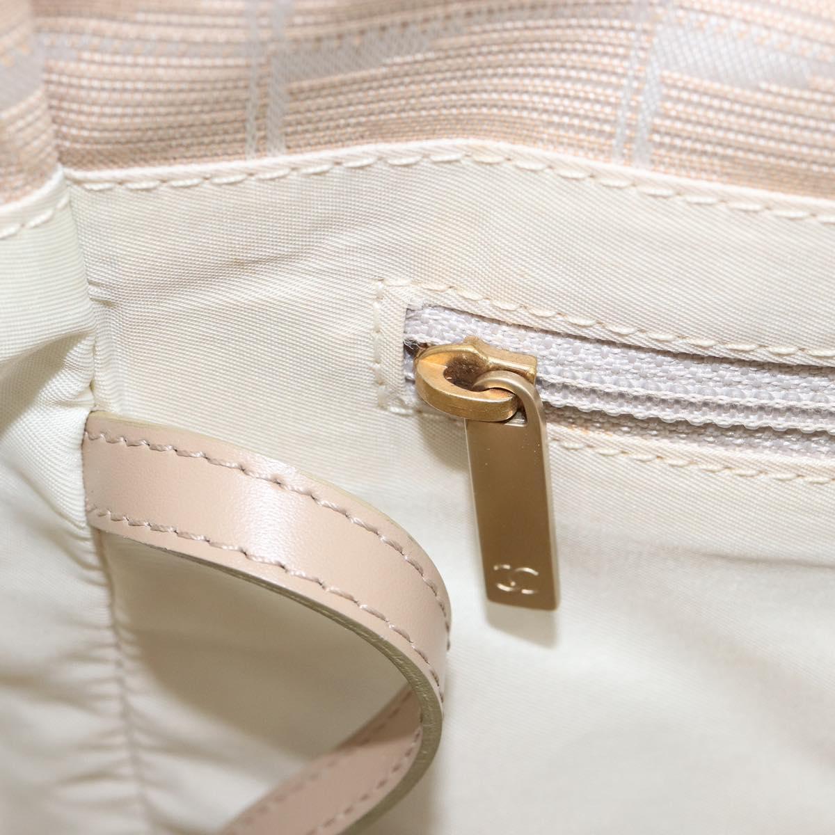 CHANEL New Travel Line Tote Bag Nylon Beige Gold CC Auth ep11691