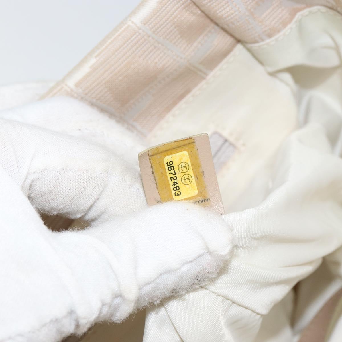 CHANEL New Travel Line Tote Bag Nylon Beige Gold CC Auth ep11691