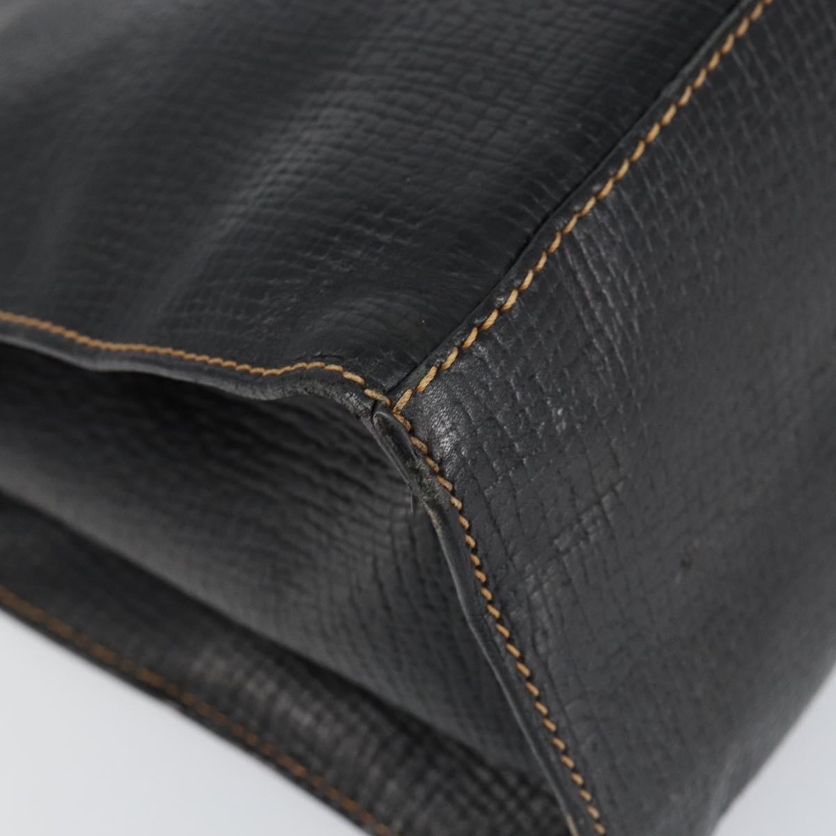 LOEWE Tote Bag Leather Black Gold Auth ep11694
