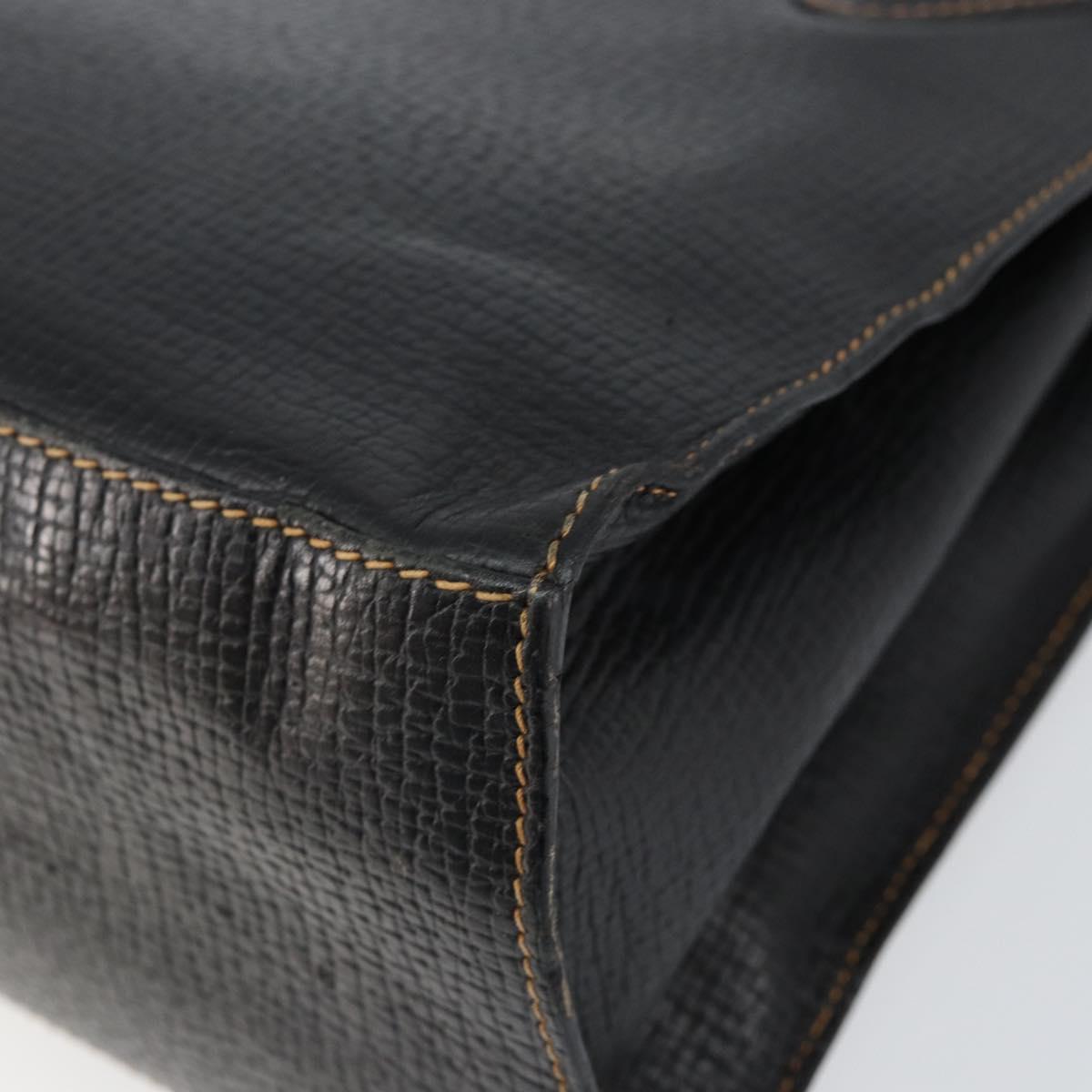 LOEWE Tote Bag Leather Black Gold Auth ep11694