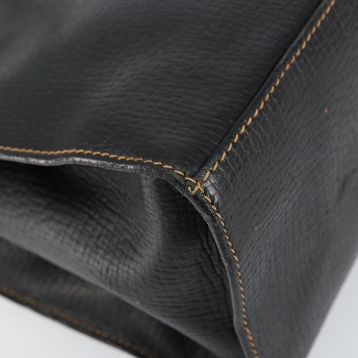 LOEWE Tote Bag Leather Black Gold Auth ep11694