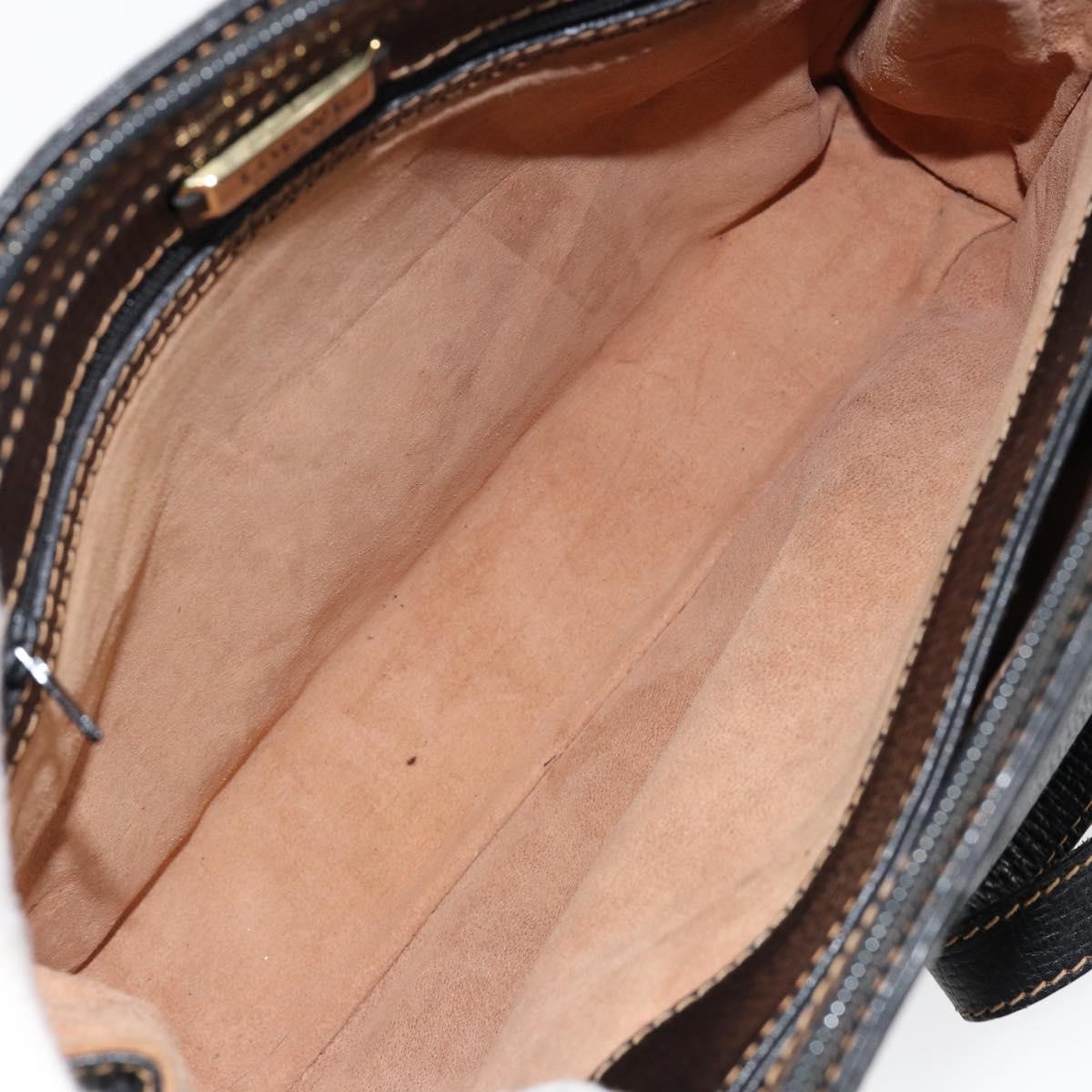 LOEWE Tote Bag Leather Black Gold Auth ep11694