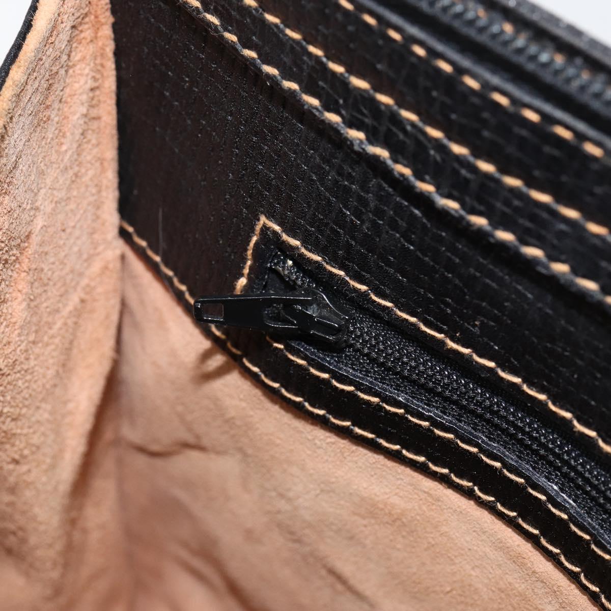 LOEWE Tote Bag Leather Black Gold Auth ep11694