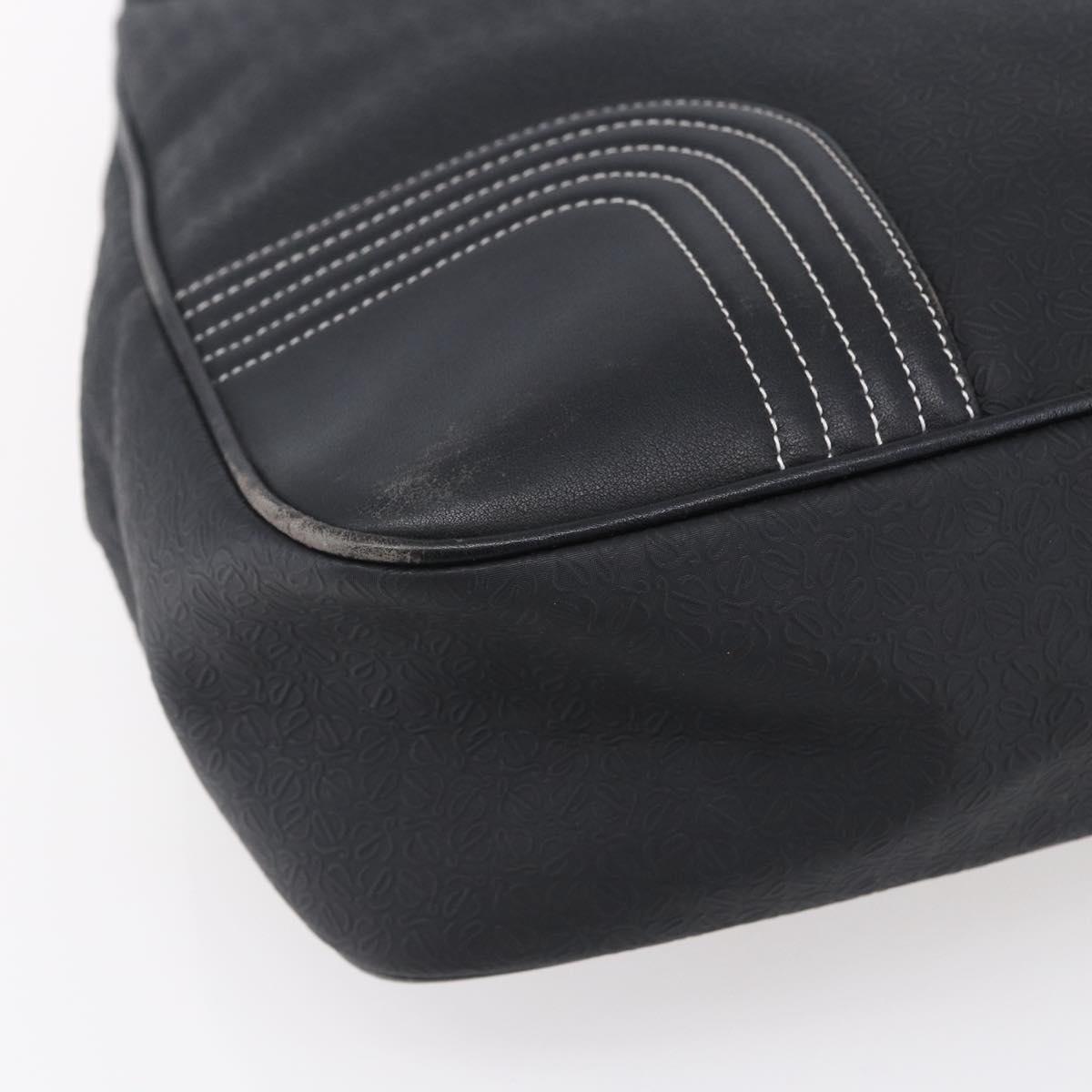 LOEWE Anagram Tote Bag PVC Leather Black Silver Auth ep11707