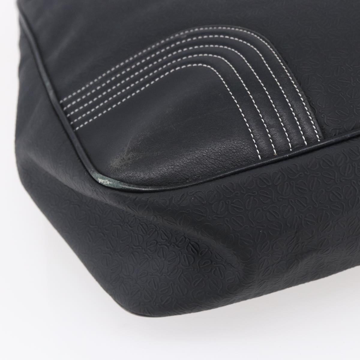 LOEWE Anagram Tote Bag PVC Leather Black Silver Auth ep11707