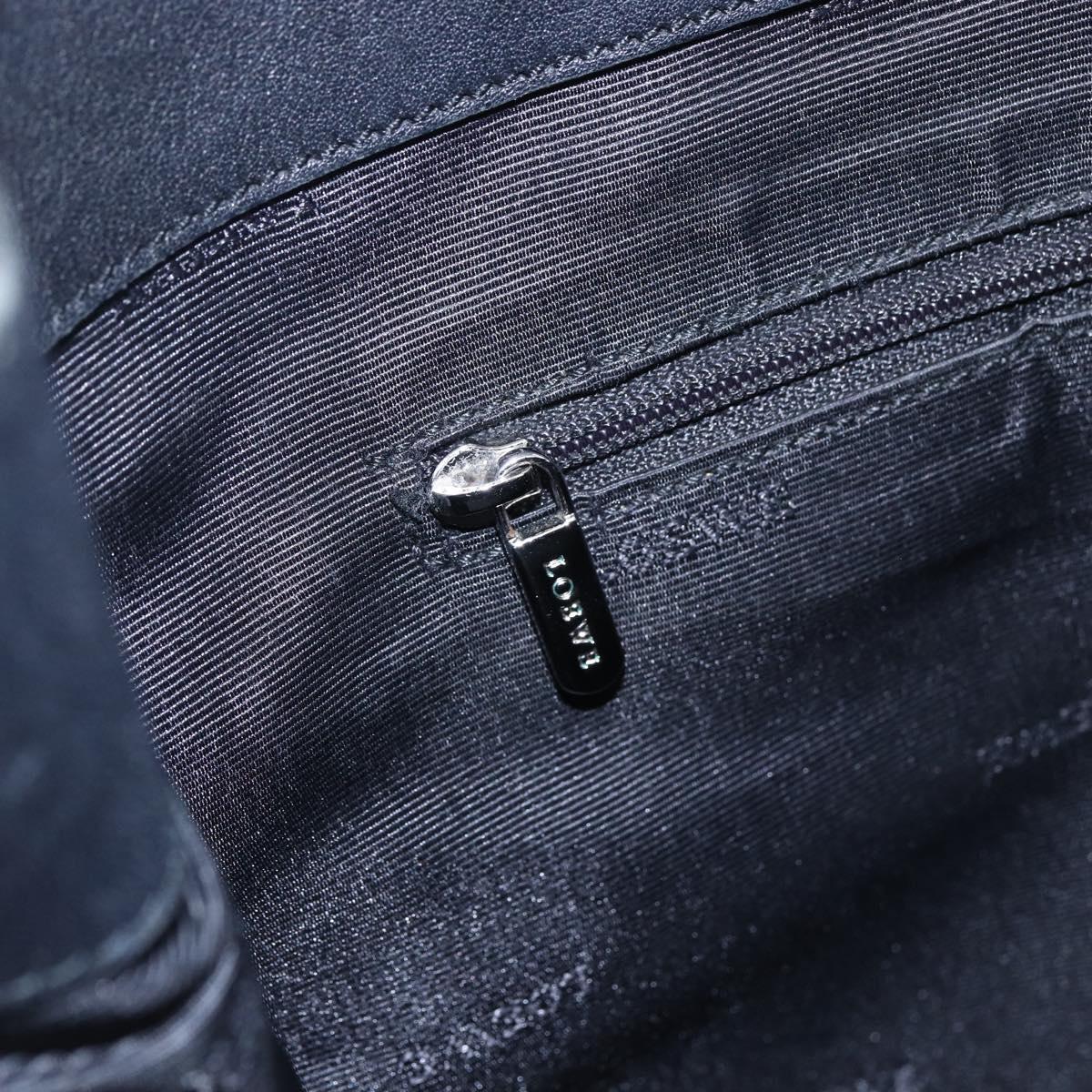 LOEWE Anagram Tote Bag PVC Leather Black Silver Auth ep11707