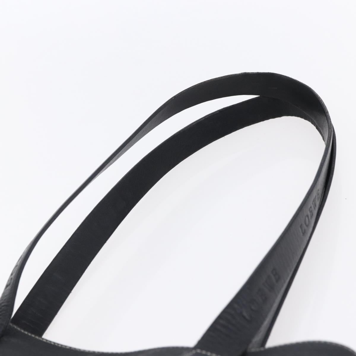 LOEWE Anagram Tote Bag PVC Leather Black Silver Auth ep11707