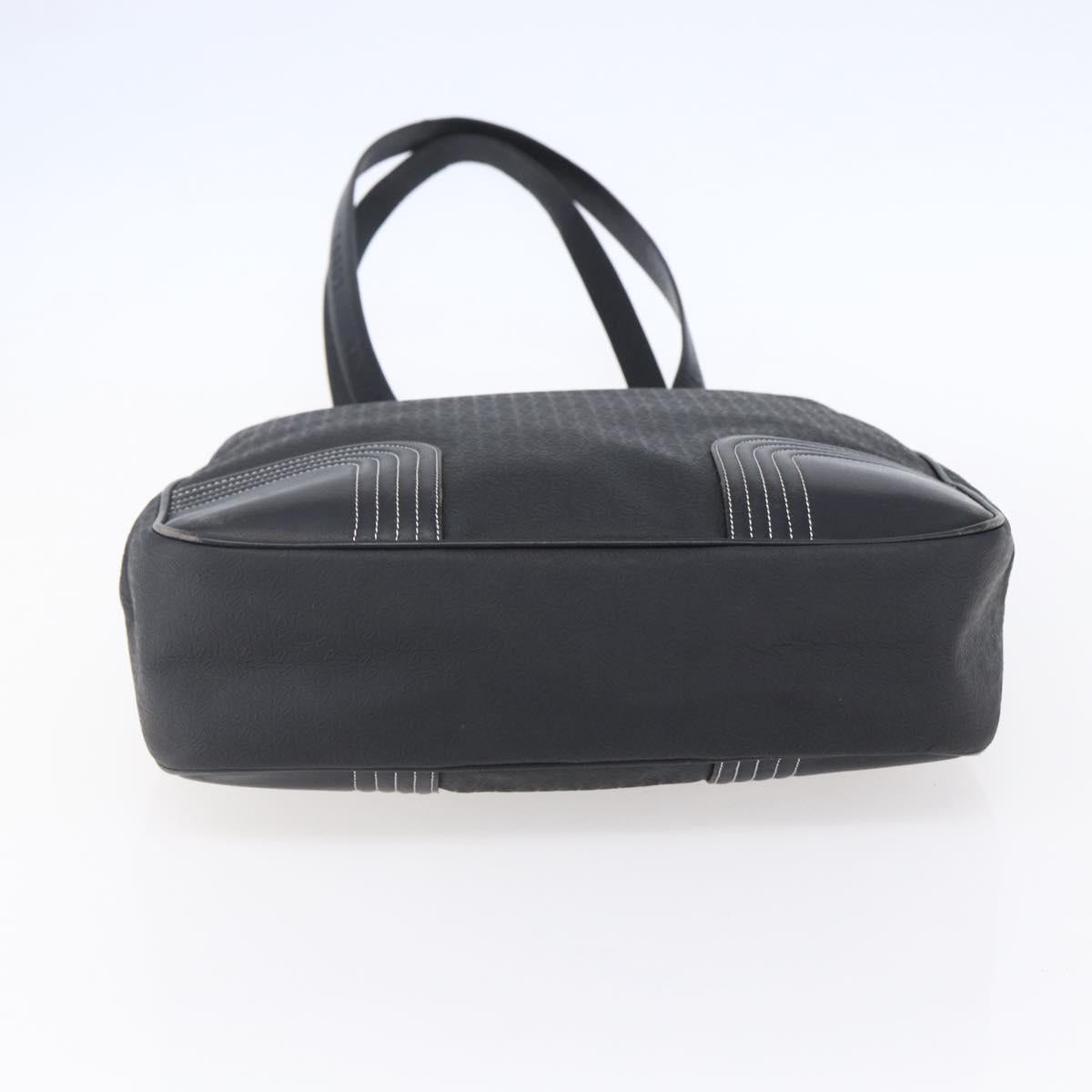 LOEWE Anagram Tote Bag PVC Leather Black Silver Auth ep11707