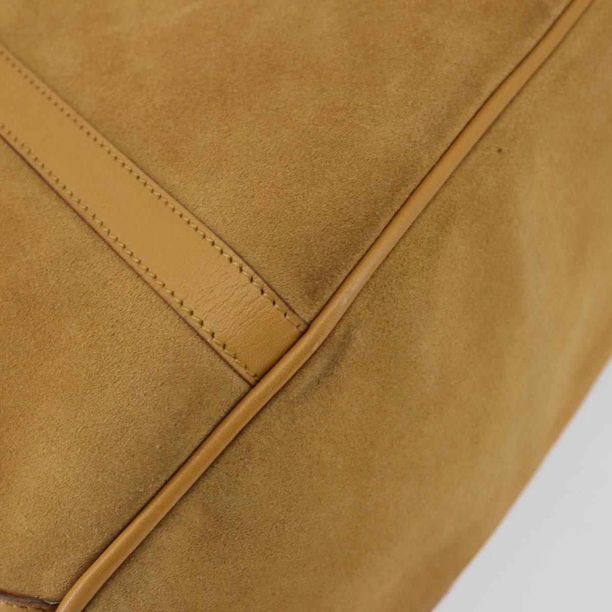 GUCCI Bamboo Hand Bag Suede Brown Silver Auth ep11709