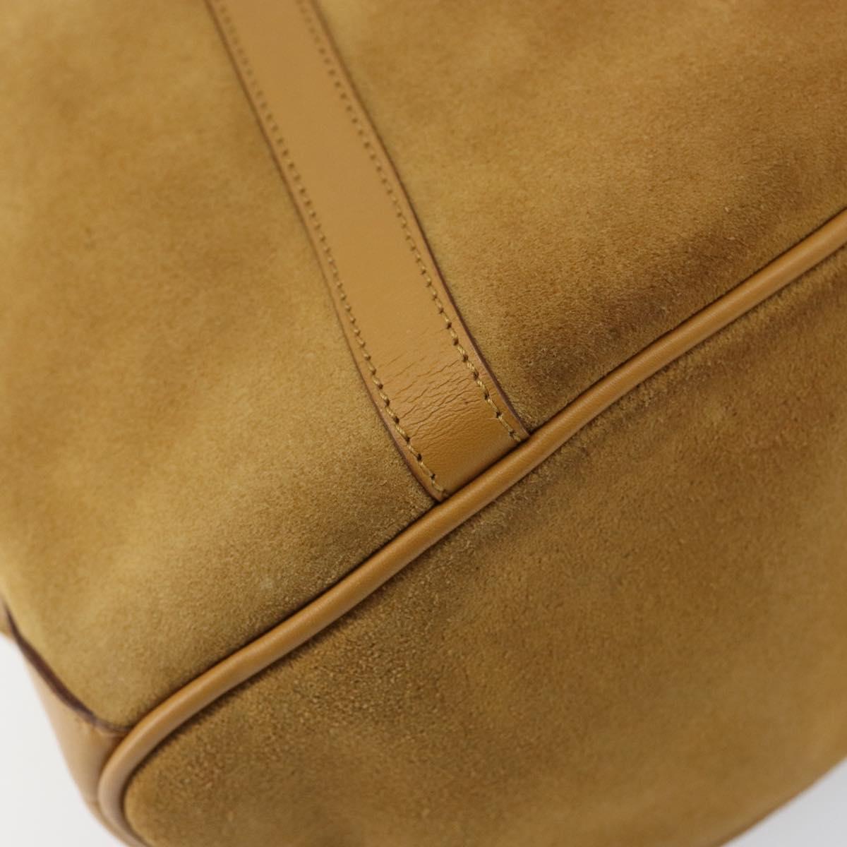 GUCCI Bamboo Hand Bag Suede Brown Silver Auth ep11709