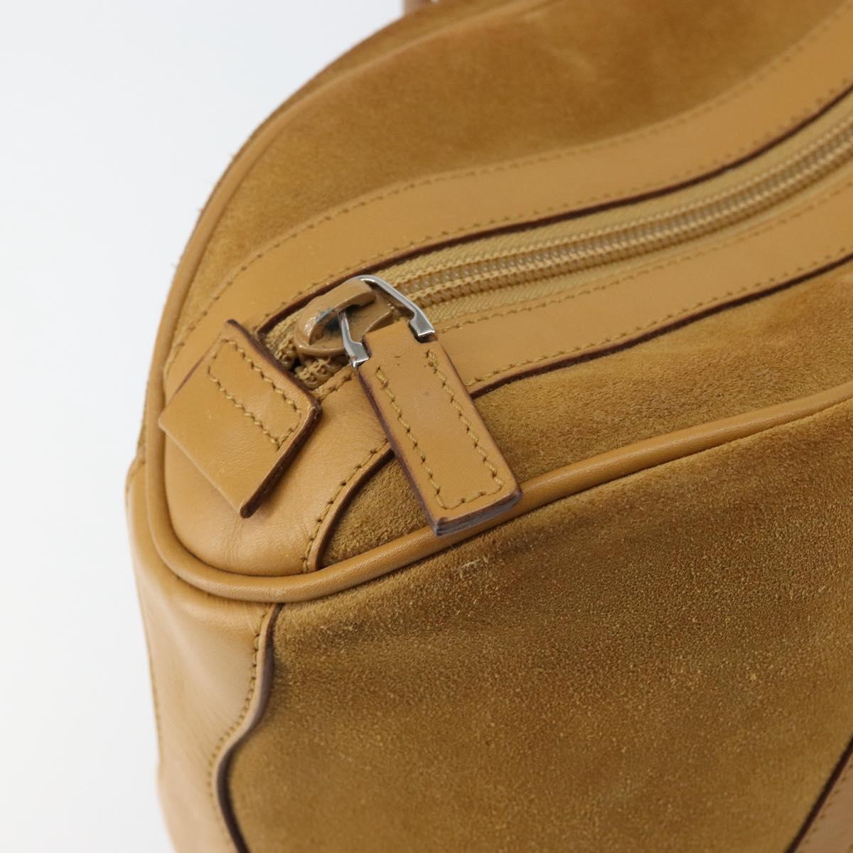 GUCCI Bamboo Hand Bag Suede Brown Silver Auth ep11709