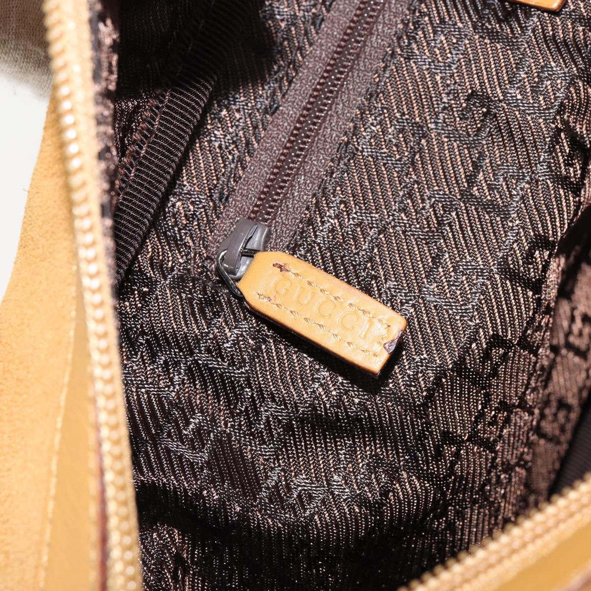 GUCCI Bamboo Hand Bag Suede Brown Silver Auth ep11709