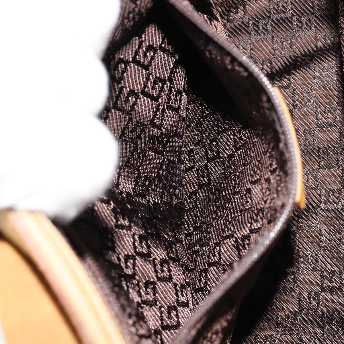 GUCCI Bamboo Hand Bag Suede Brown Silver Auth ep11709