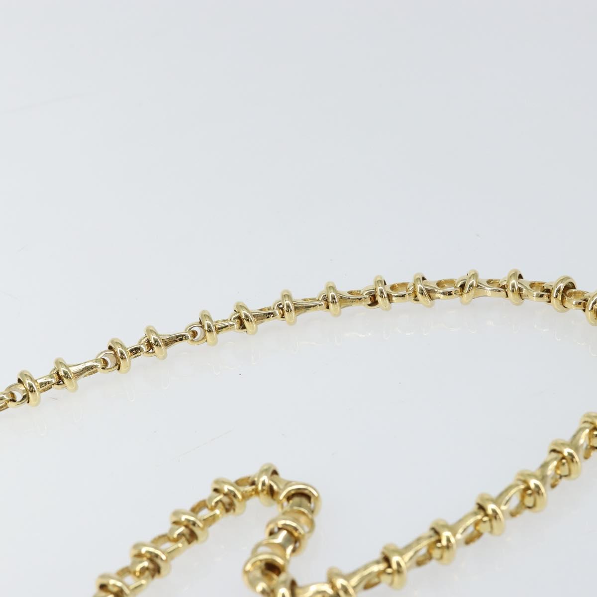 GUCCI Chain Shoulder Bag Leather Navy Gold Auth ep11717