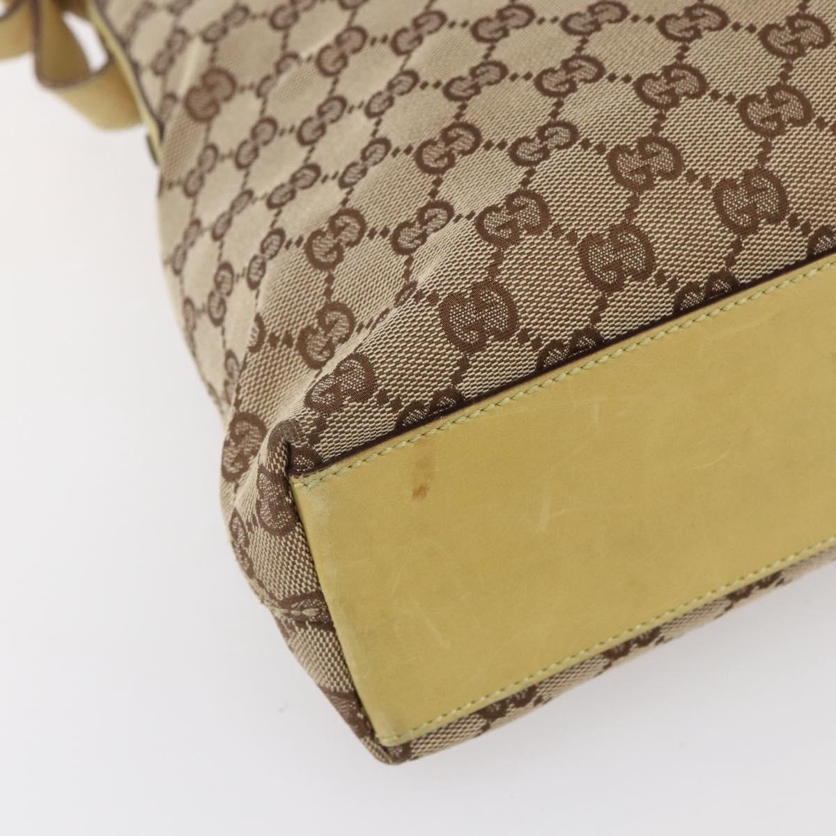 GUCCI GG Canvas New Jackie Shoulder Bag Beige Gold 110291 Auth ep11720