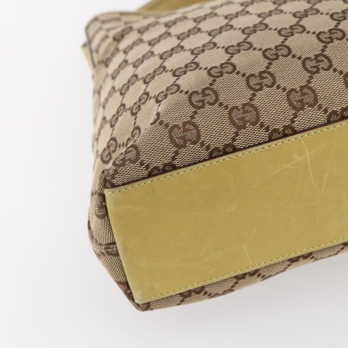 GUCCI GG Canvas New Jackie Shoulder Bag Beige Gold 110291 Auth ep11720