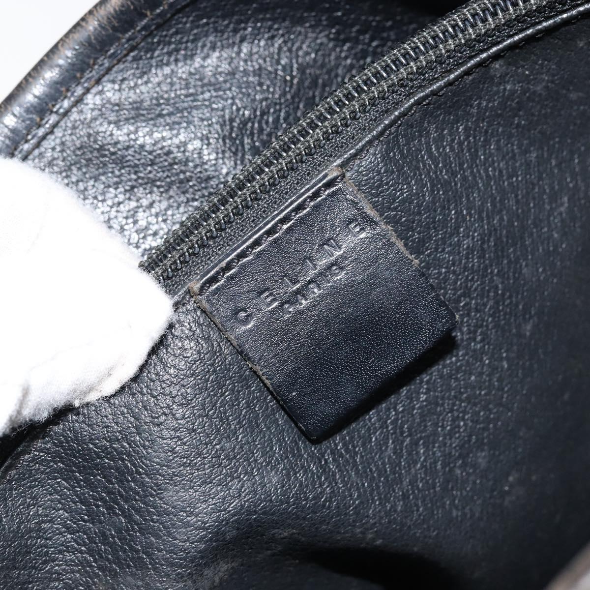 CELINE Macadam Canvas Tote Bag PVC Leather Black Gold Auth ep11721