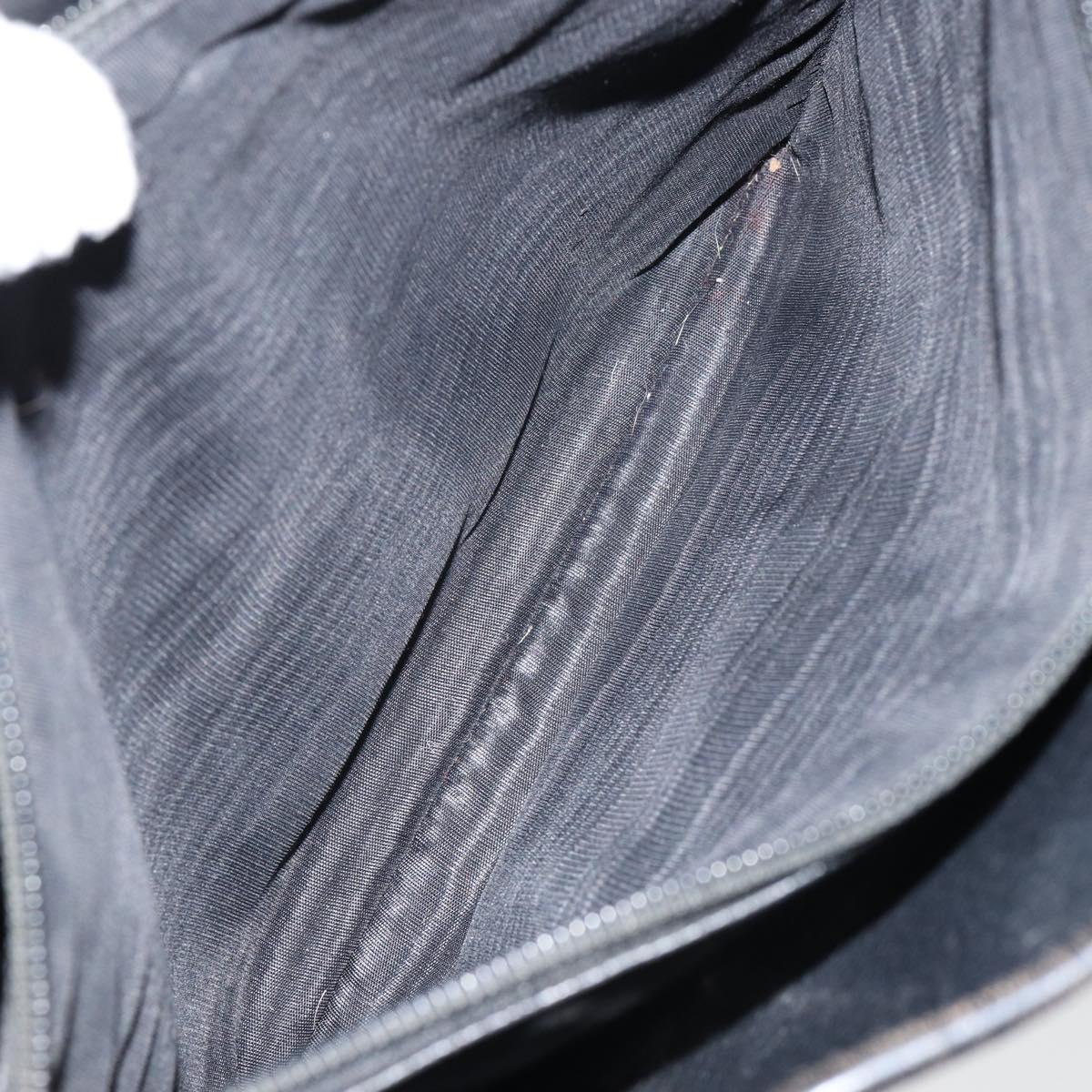 CELINE Macadam Canvas Tote Bag PVC Leather Black Gold Auth ep11721