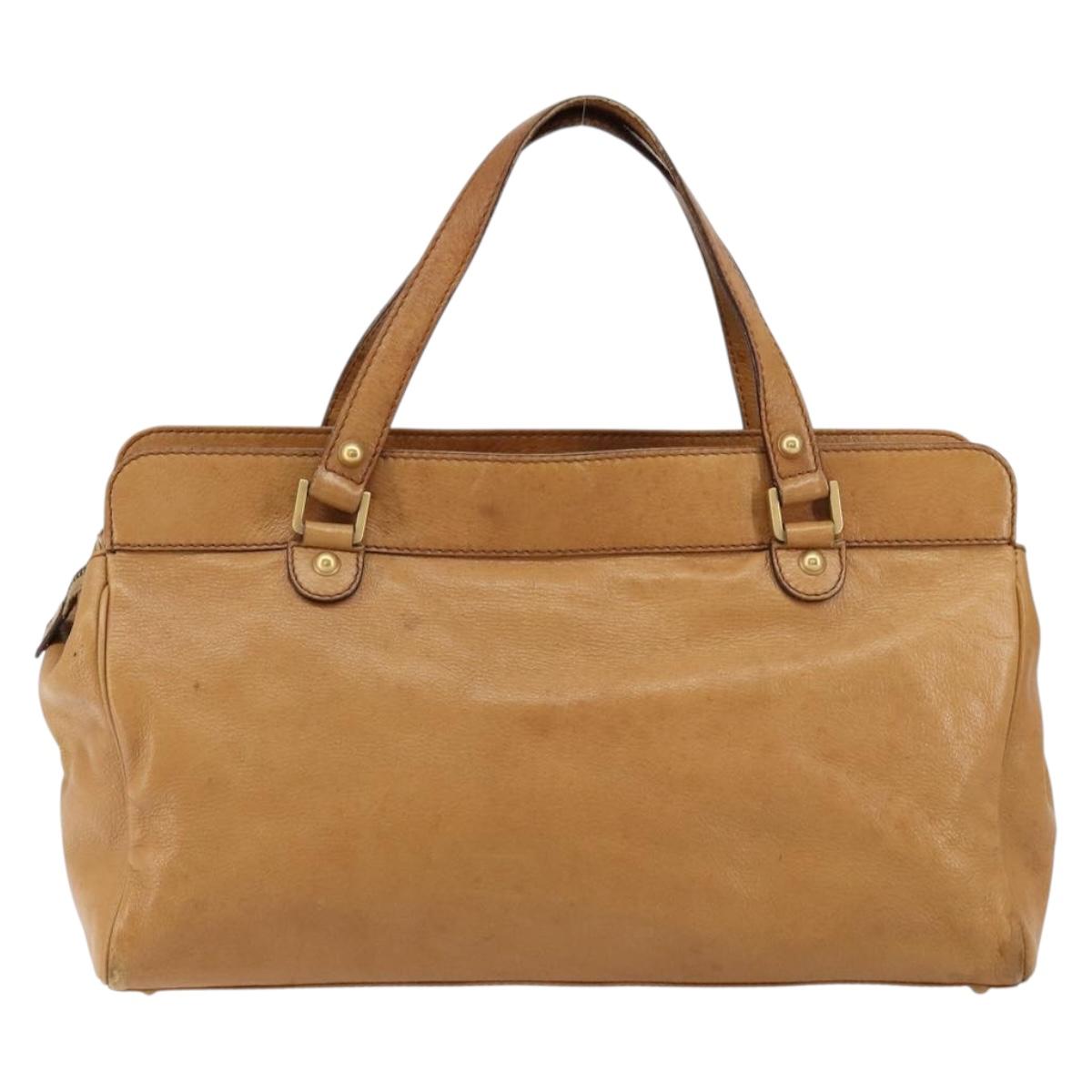 GUCCI Interlocking Hand Bag Leather Brown Gold 121551 Auth ep11723