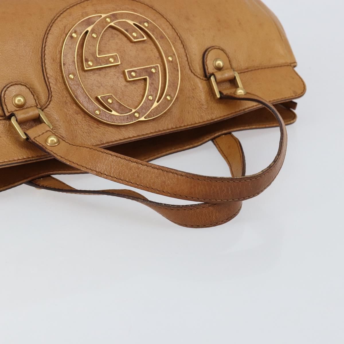 GUCCI Interlocking Hand Bag Leather Brown Gold 121551 Auth ep11723