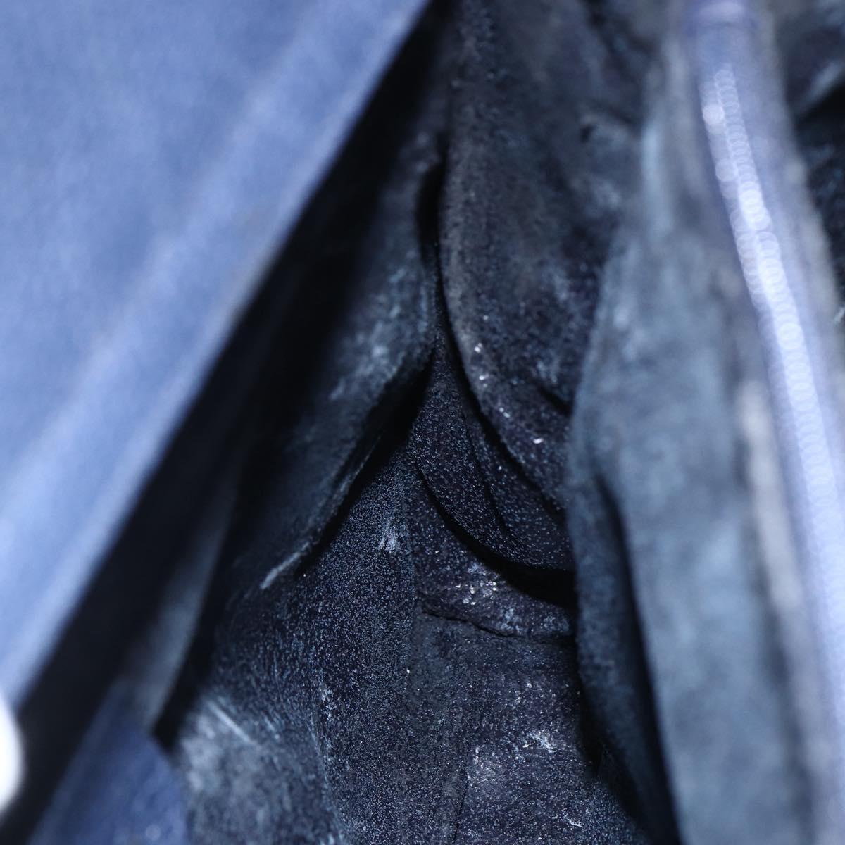 GUCCI Bamboo Hand Bag Suede Navy Gold 002 2865 0260 Auth ep11731