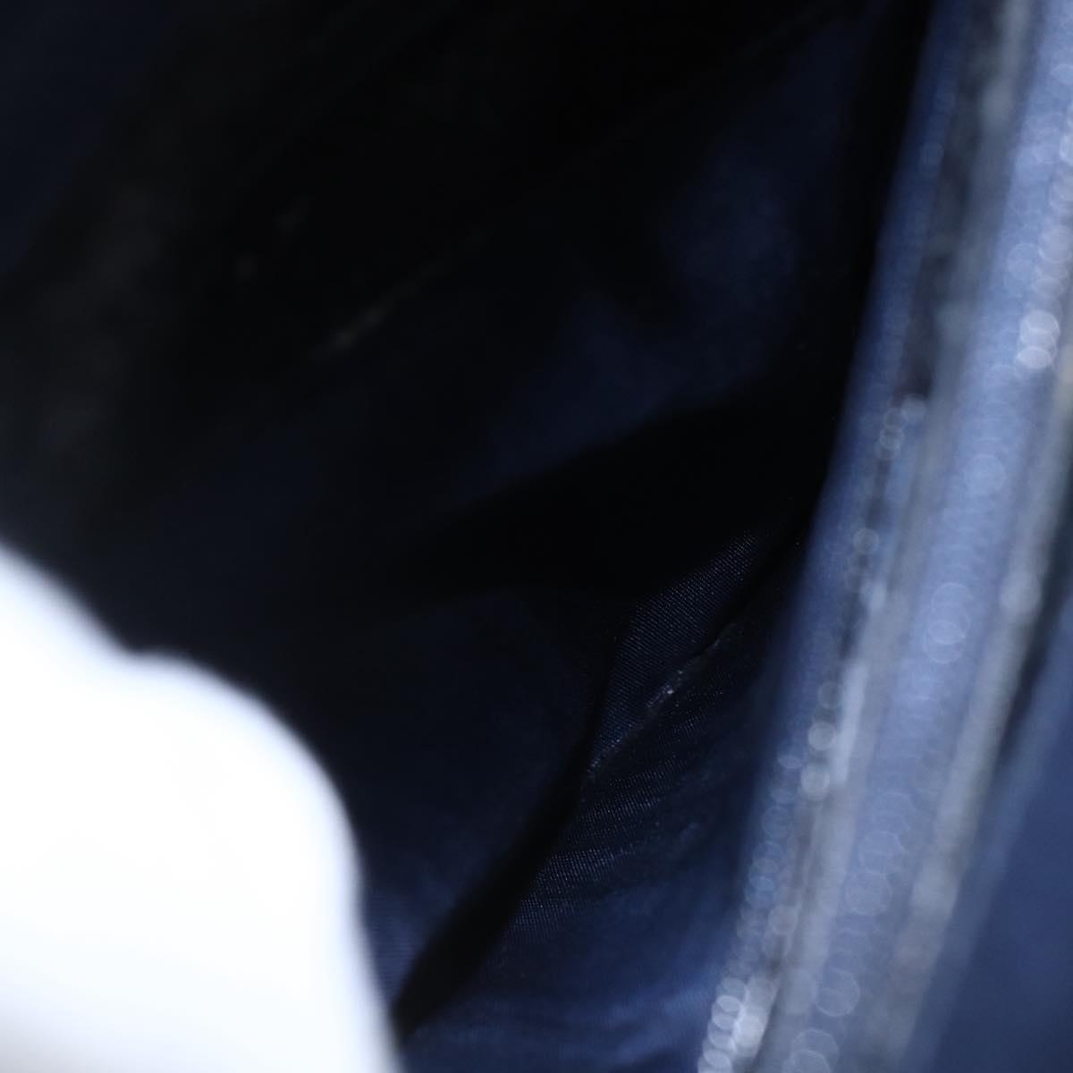 GUCCI Bamboo Hand Bag Suede Navy Gold 002 2865 0260 Auth ep11731