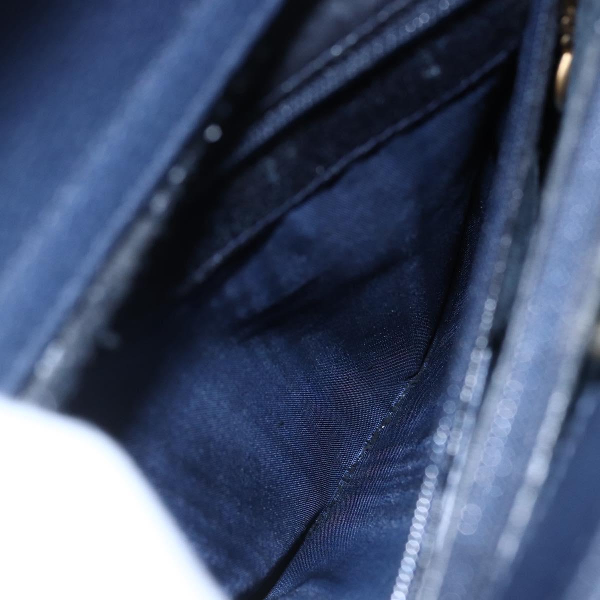 GUCCI Bamboo Hand Bag Suede Navy Gold 002 2865 0260 Auth ep11731