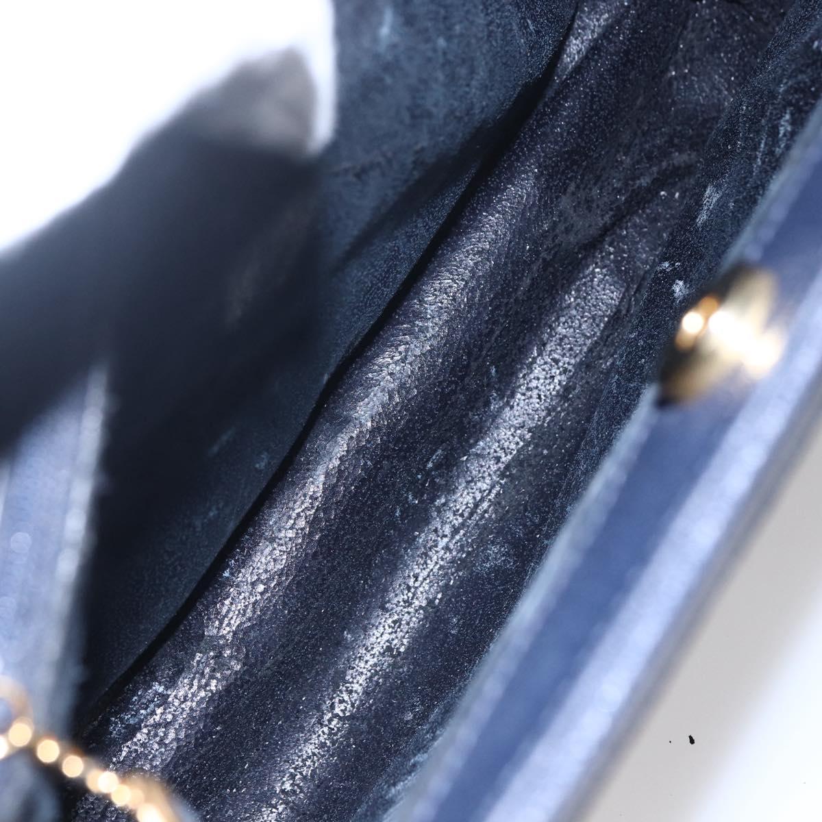 GUCCI Bamboo Hand Bag Suede Navy Gold 002 2865 0260 Auth ep11731