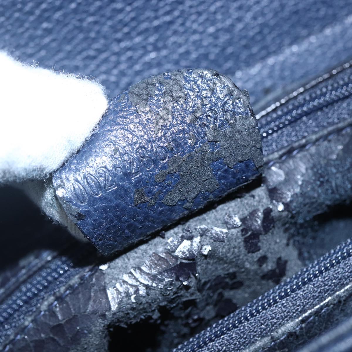 GUCCI Bamboo Hand Bag Suede Navy Gold 002 2865 0260 Auth ep11731