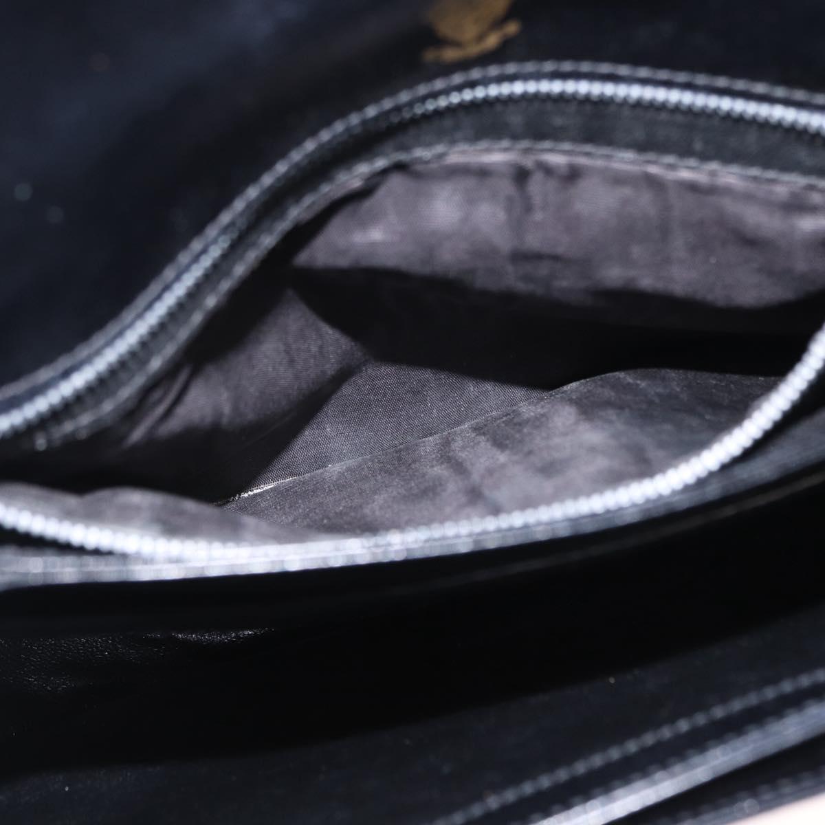 GUCCI Shoulder Bag Leather Black Gold Auth ep11734