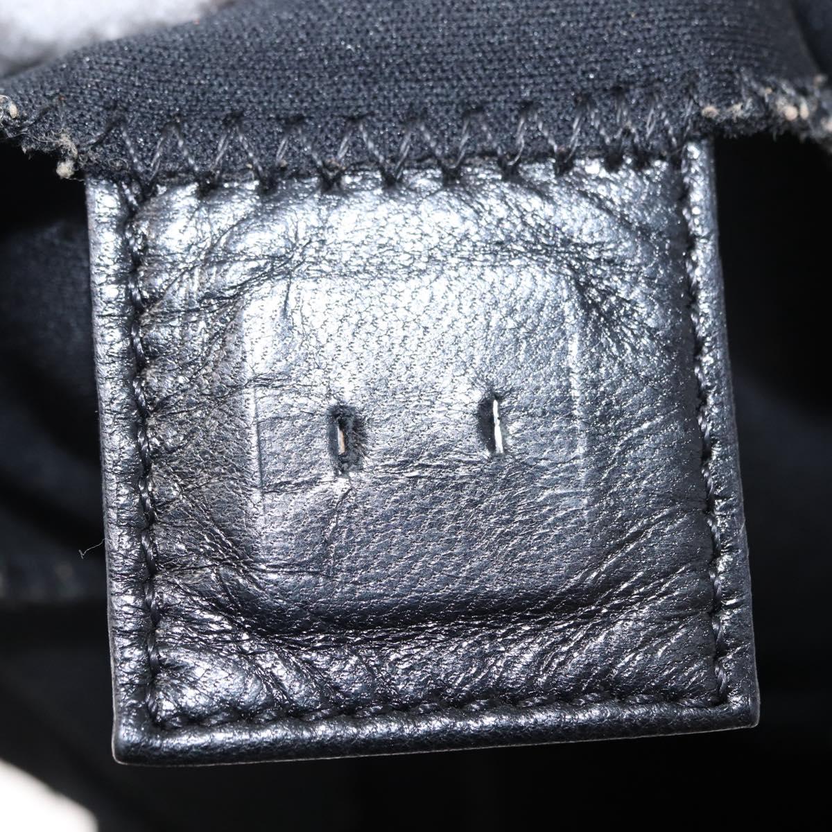 FENDI Mamma Baguette Shoulder Bag Nylon Black Silver Auth ep11735