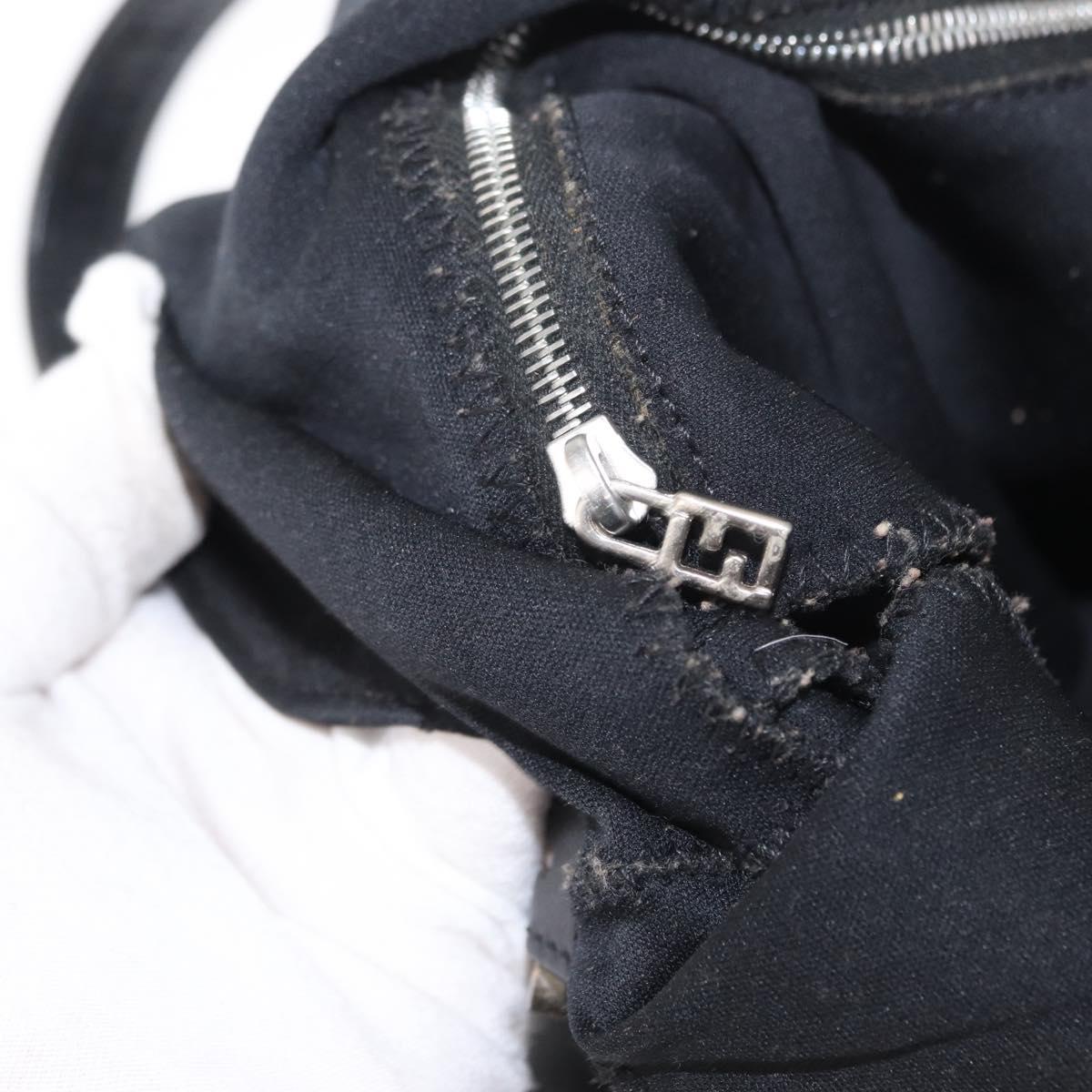 FENDI Mamma Baguette Shoulder Bag Nylon Black Silver Auth ep11735