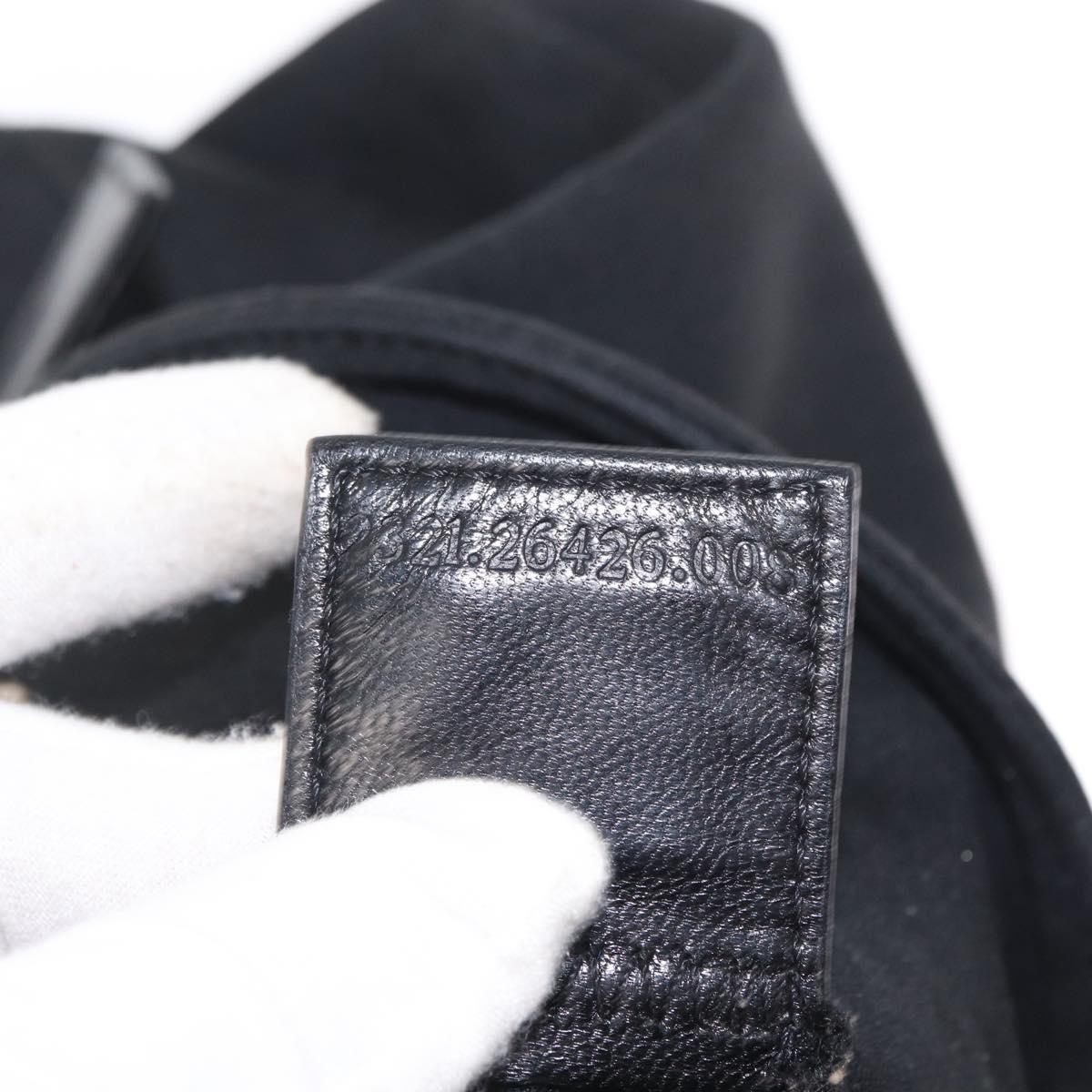 FENDI Mamma Baguette Shoulder Bag Nylon Black Silver Auth ep11735