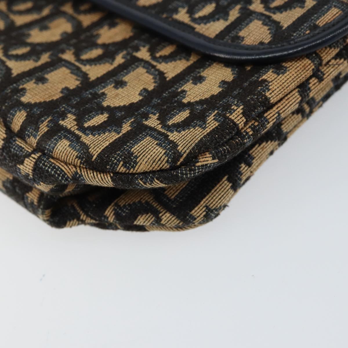 Christian Dior Trotter Canvas Shoulder Bag Navy Auth ep11736