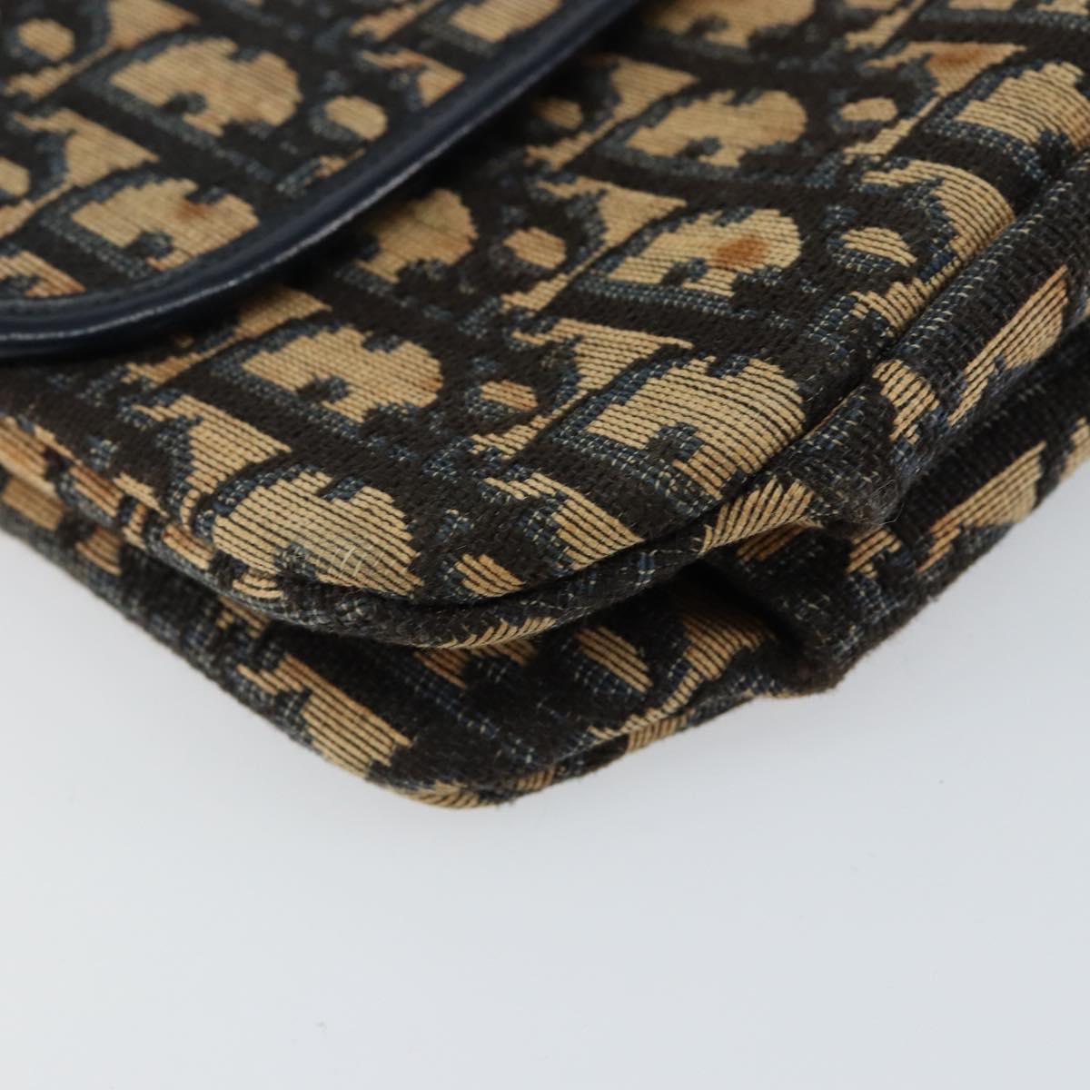 Christian Dior Trotter Canvas Shoulder Bag Navy Auth ep11736