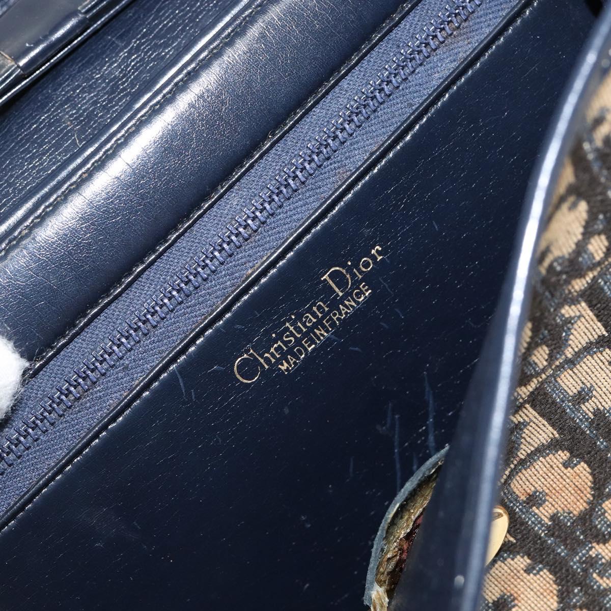 Christian Dior Trotter Canvas Shoulder Bag Navy Auth ep11736