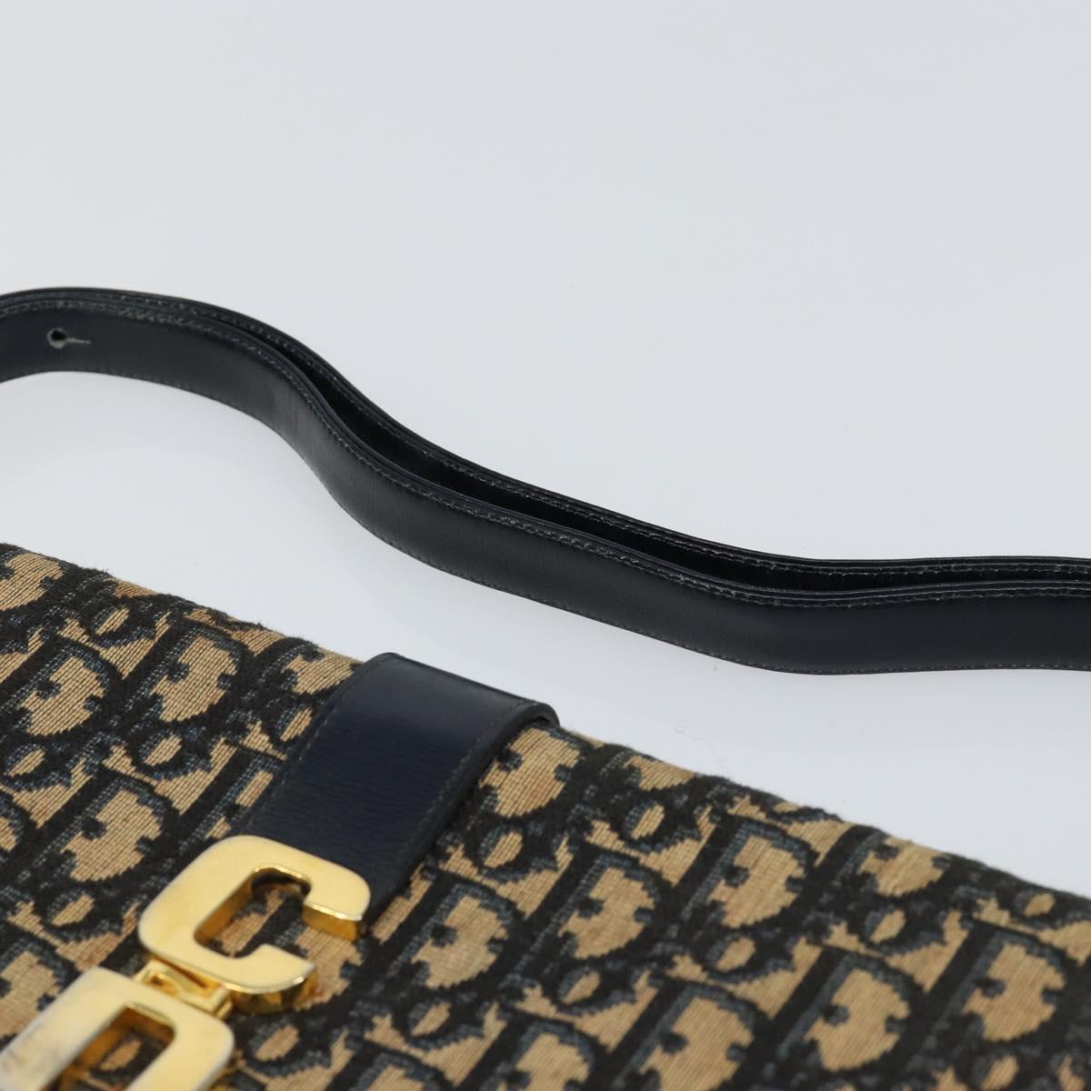 Christian Dior Trotter Canvas Shoulder Bag Navy Auth ep11736