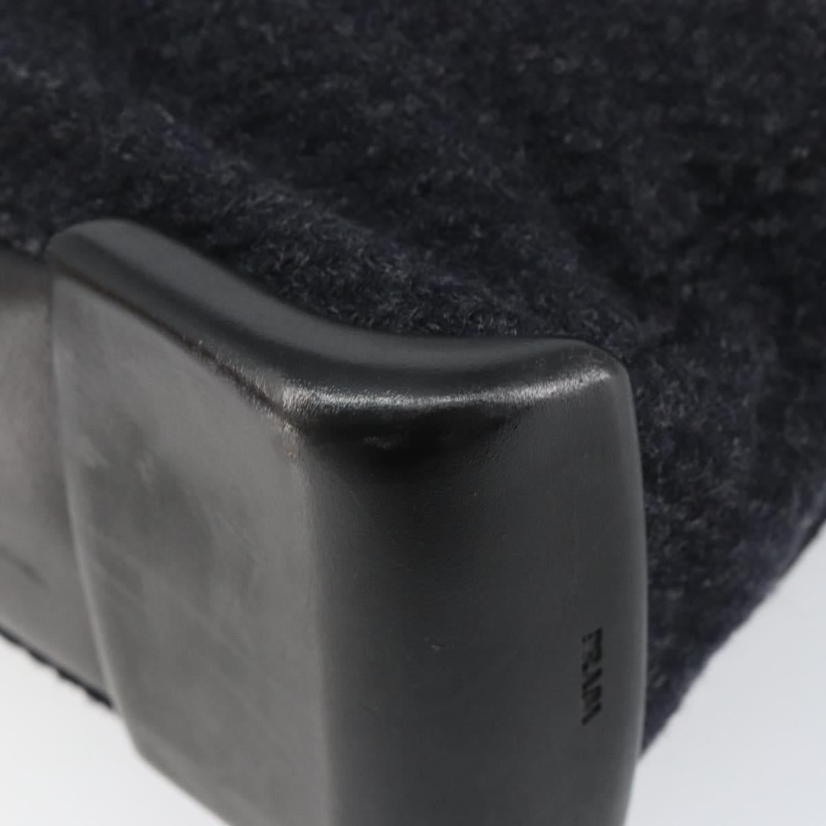 PRADA Tote Bag Wool Gray Auth ep11742