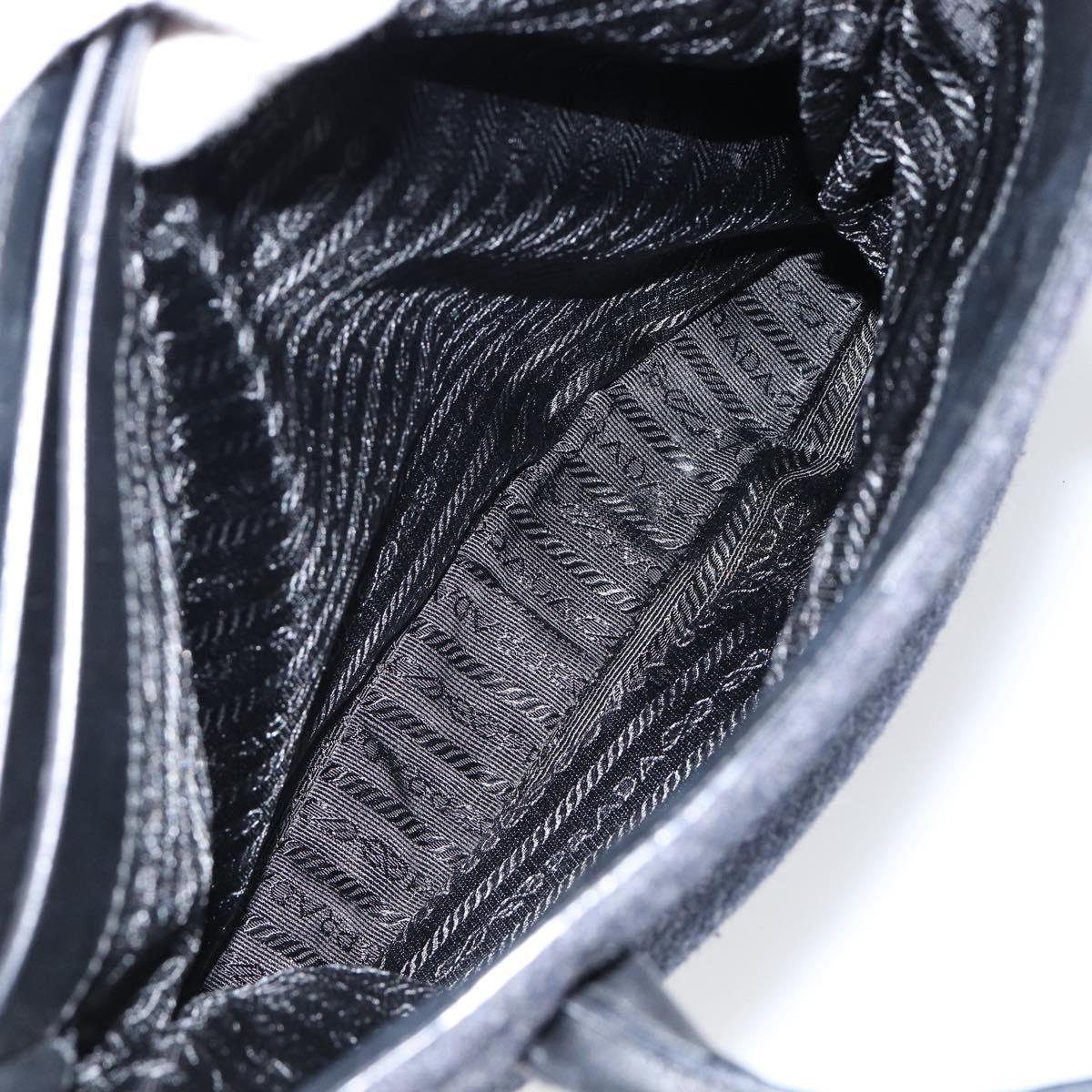 PRADA Tote Bag Wool Gray Auth ep11742