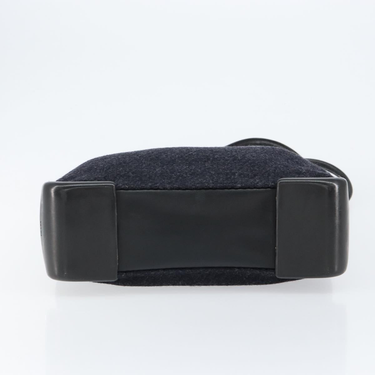 PRADA Tote Bag Wool Gray Auth ep11742