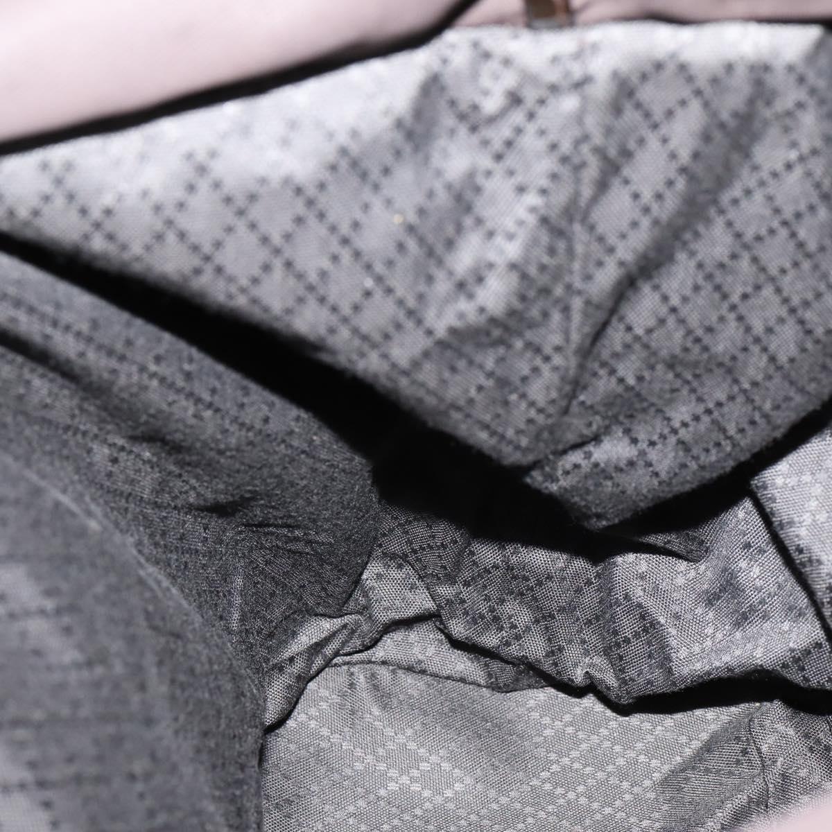 GUCCI Bamboo Hand Bag Nylon 2way Brown Silver 002 3754 0412 Auth ep11746