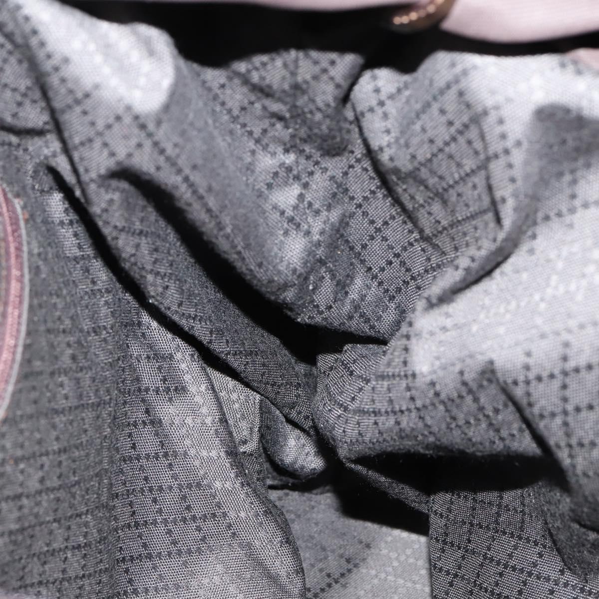 GUCCI Bamboo Hand Bag Nylon 2way Brown Silver 002 3754 0412 Auth ep11746