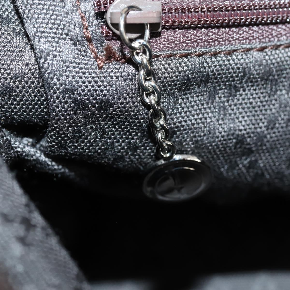 GUCCI Bamboo Hand Bag Nylon 2way Brown Silver 002 3754 0412 Auth ep11746