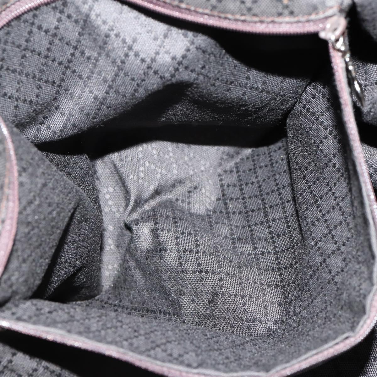 GUCCI Bamboo Hand Bag Nylon 2way Brown Silver 002 3754 0412 Auth ep11746