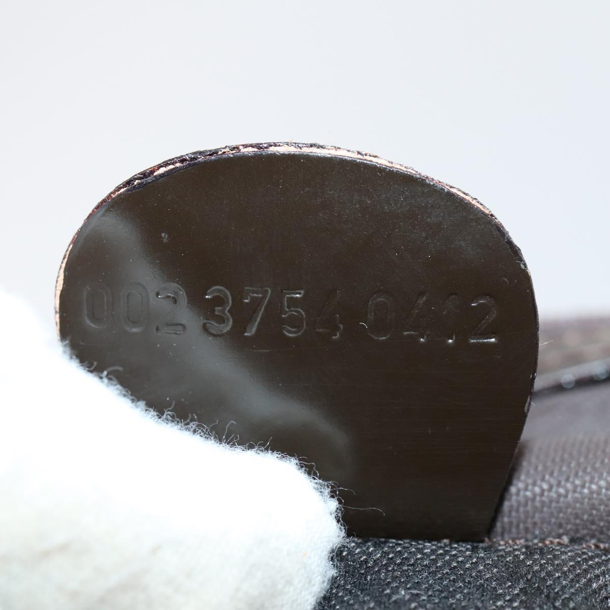 GUCCI Bamboo Hand Bag Nylon 2way Brown Silver 002 3754 0412 Auth ep11746