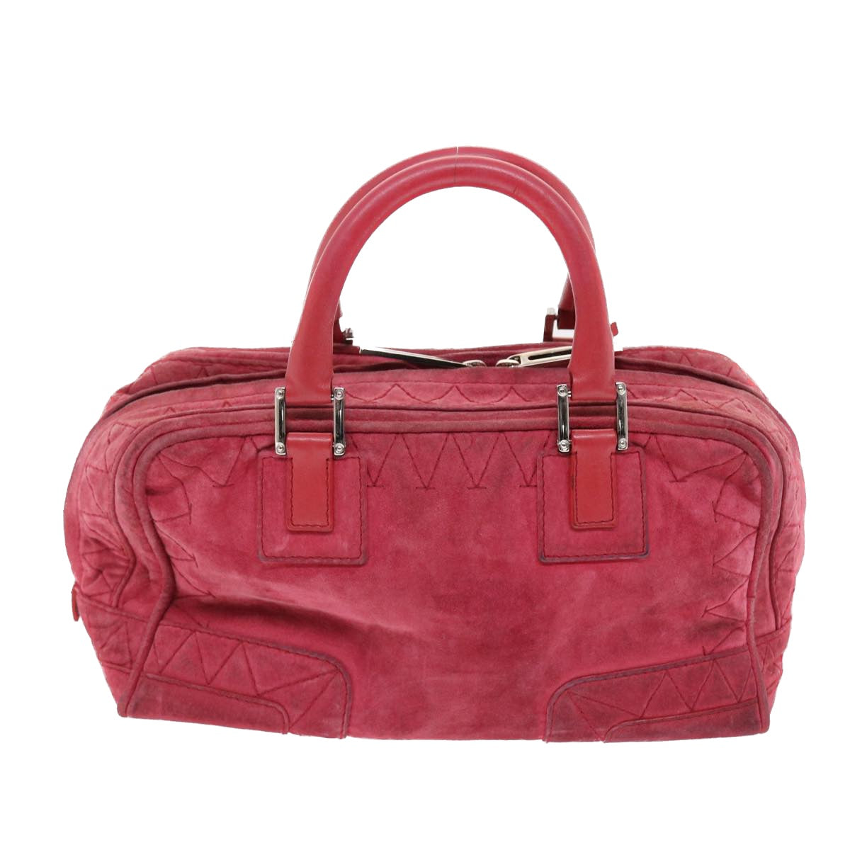 LOEWE Hand Bag Suede Red Auth ep1175