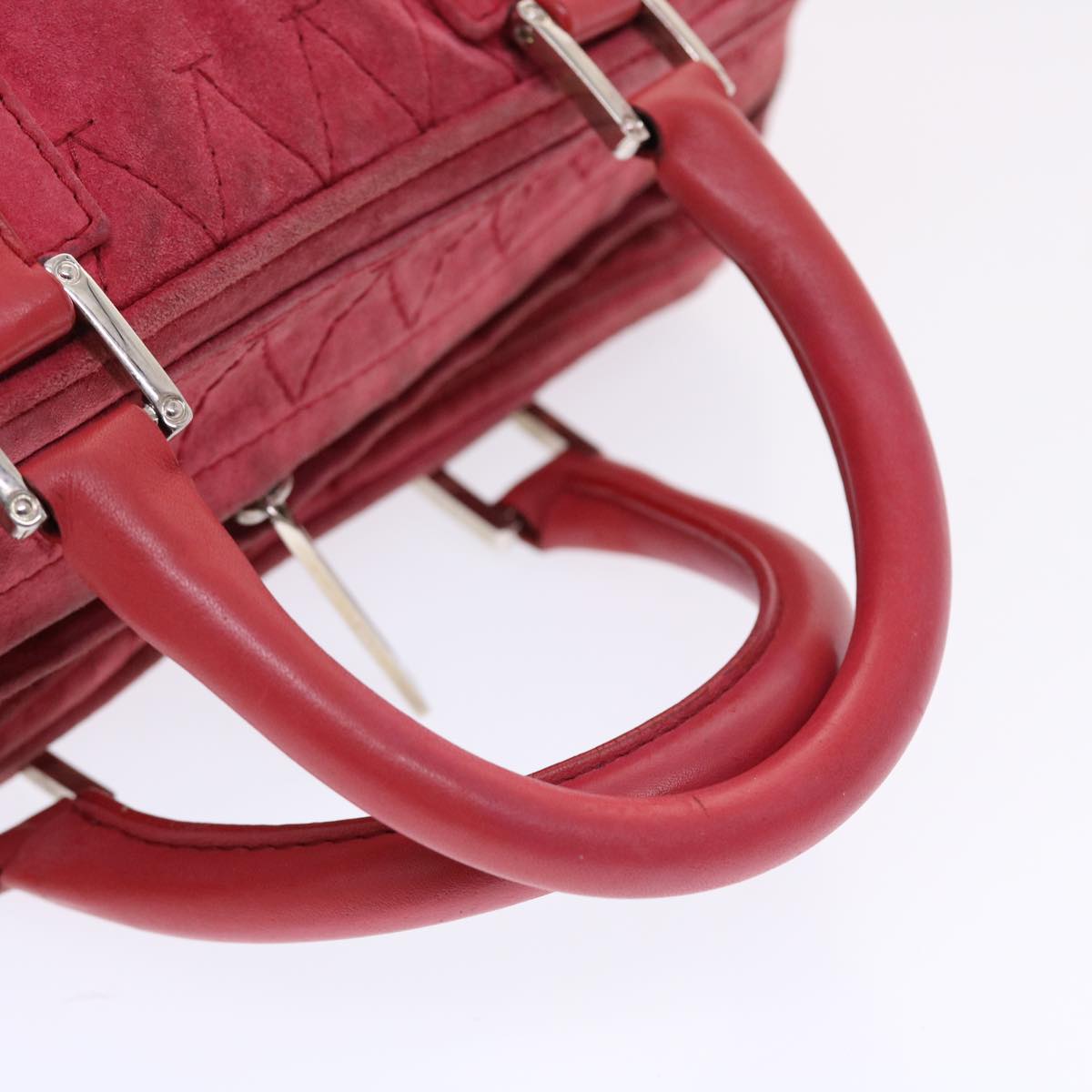 LOEWE Hand Bag Suede Red Auth ep1175