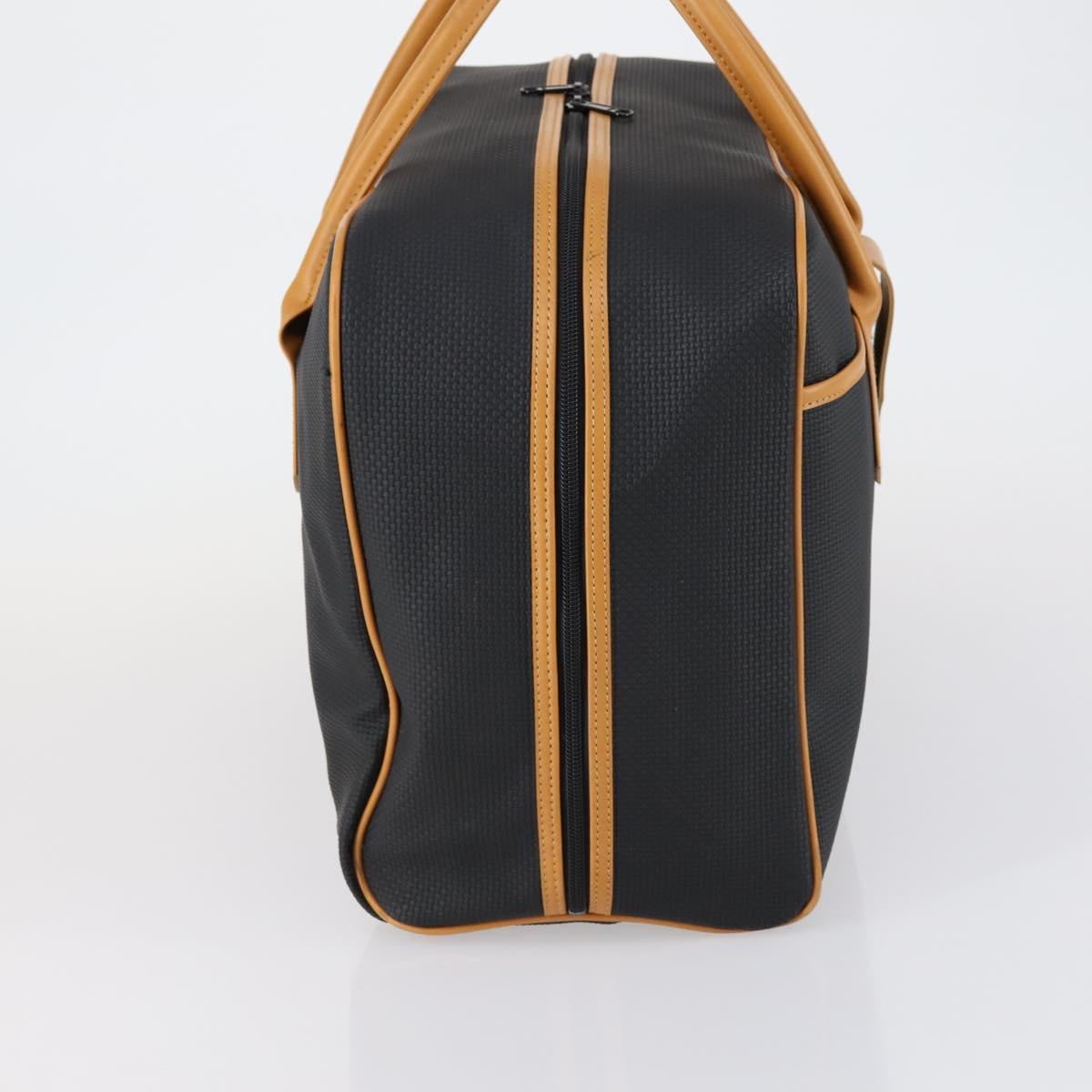 SAINT LAURENT Cassandra Boston Bag PVC Black Brown gold Auth ep11750